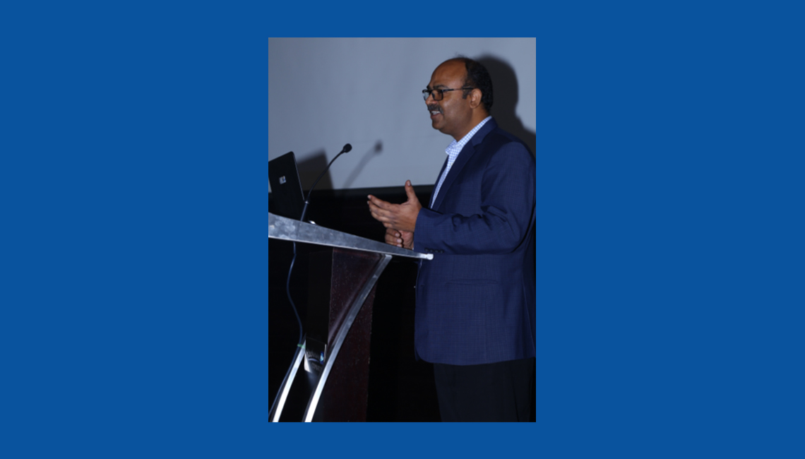 Mr Shekhar Singh - Highlighted the role of Tirupur entrepreneurs in adopting new technologies and emphasised on new offerings from RACL in Pre-treatment, Dyeing, Finishing and Technical textile area Seminar on Knits 5.0 by Rudolf Atul Chemicals Ltd (RACL) in partnership with Erbatech India in Coimbatore - Image