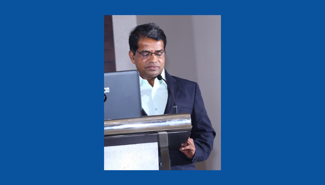Mr Swaminathan - Highlighted the idea behind Knits 5.0 concept and provided the approach of RACL towards this sector Seminar on Knits 5.0 by Rudolf Atul Chemicals Ltd (RACL) in partnership with Erbatech India in Coimbatore - Image